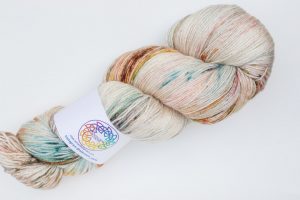 BFL-Silk 4-ply 150g - turquoise, purple ad bronze