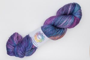 BFL-Silk Lace weight dark purple, blue and orange