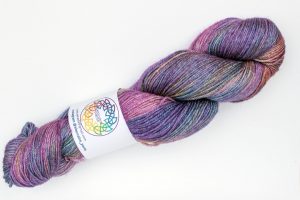 Merino-silk-cashmere 70-20-10 4-ply pink, purple, orange and turquoise