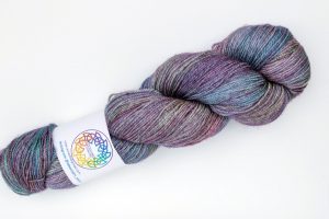 Merino-silk-cashmere 70-20-10 4-ply muted purple and turquoise