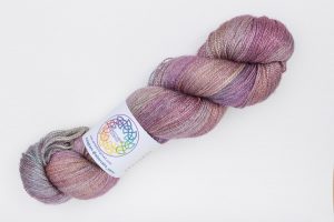 BFL-Silk Lace weight muted pink, lilac and turquoise