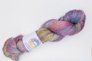 BFL-Silk Lace weight Sian - purple, pink, teal and gold-green