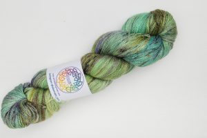 BFL-Silk Lace weight Ailsa - green, turquoise and purple